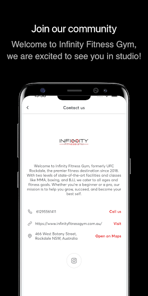 Infinity Fitness Gym App Screenshot 2