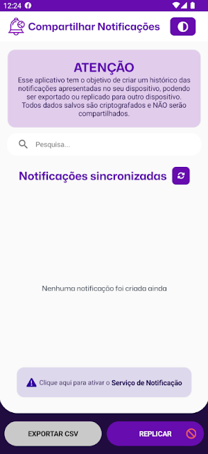 Compartilhar notificações Screenshot 0