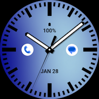 Solid Electric Blue Watch Face