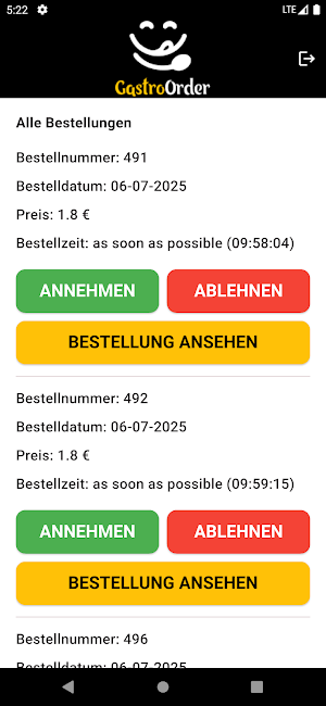 Gastro Order Screenshot 1