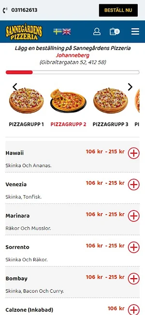 Sannegårdens Pizzeria Screenshot 0