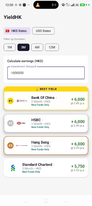 YieldHK: Best HK Deposit Rates Screenshot 2