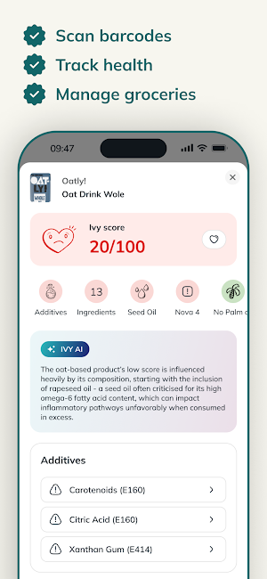 Ivy: Processed Food Scanner Screenshot 1