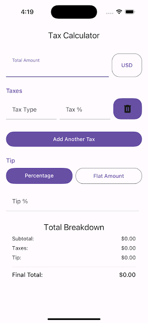 Sales Tax Calculator Screenshot 0