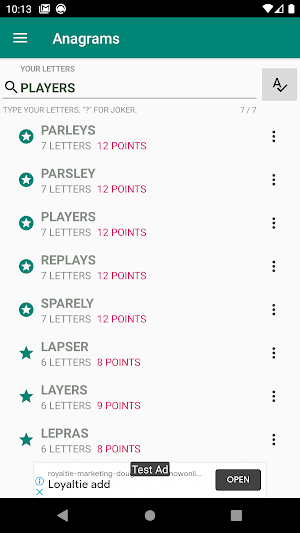 Alphagram-R : Anagrams Free Screenshot 1