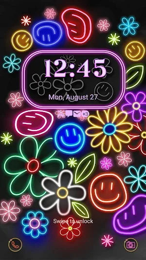 Neon Colorful Happy- Wallpaper Screenshot 1