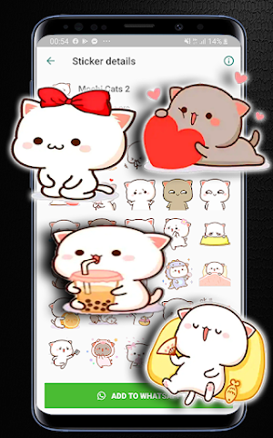 Mochi Peach Cat Stickers whats Screenshot 0