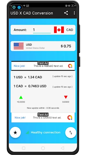 USD X CAD Currency Converter Screenshot 2