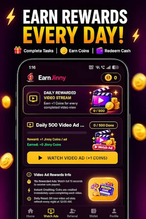 EarnJinny: Watch, Play & Earn Screenshot 1