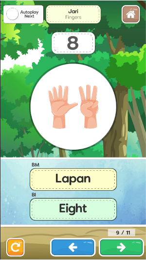Belajar Nombor 123 Dwibahasa Screenshot 2