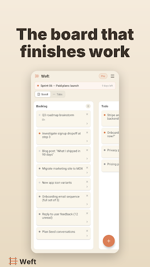 Weft: AI Scrumban Board Screenshot 2