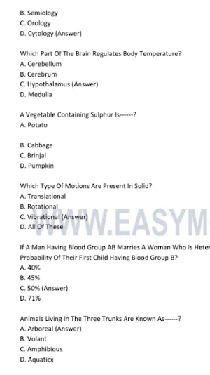 Biology MCQs Solve Screenshot 2