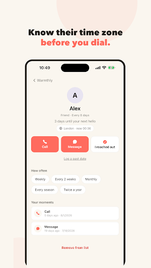 Warmthly: Keep in Touch Screenshot 1