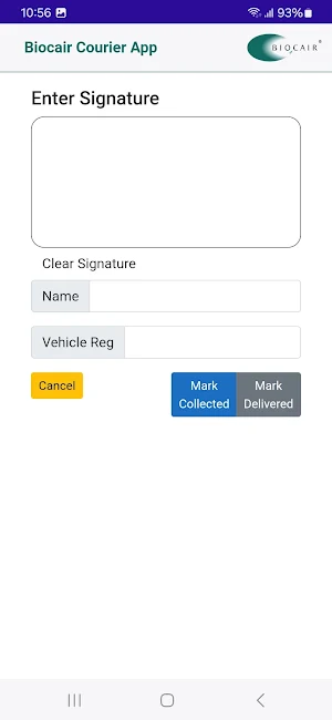 Biocair Courier Screenshot 0