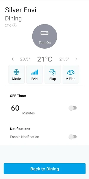 Daikin D'SmartHome App Screenshot 2