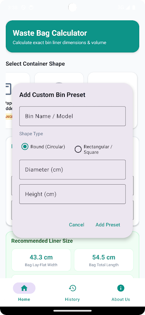 Waste Bag Calculator Screenshot 2