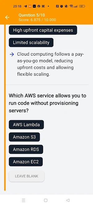 AWS Cloud Practice Test Screenshot 2