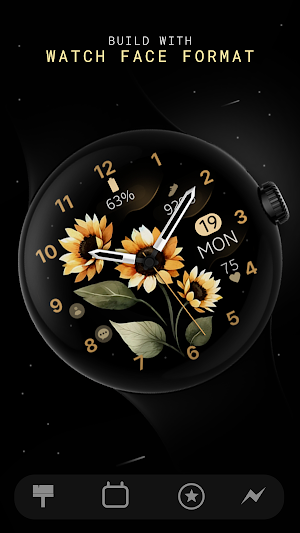 Sunflowers analog watch face Screenshot 1