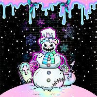 Pastel Scary Snowman-Wallpaper