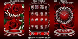 Red Roses 3D Next Launcher theme Screenshot 0