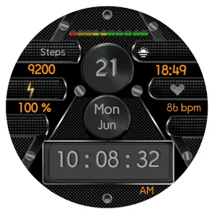 Carbon2021 Watch Face Wear OS Screenshot 0