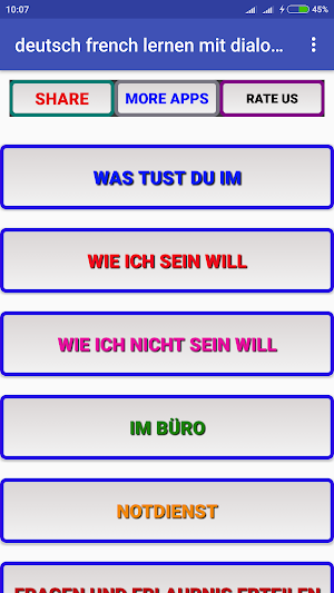 learn German French with A1 A2 dialogues Screenshot 0