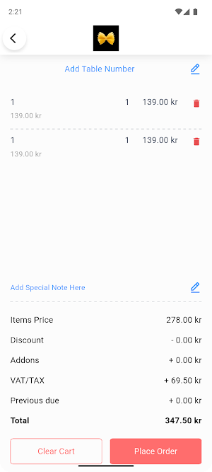 PastaDiemTable Screenshot 2