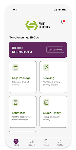 Swift Logistics User App Screenshot 2