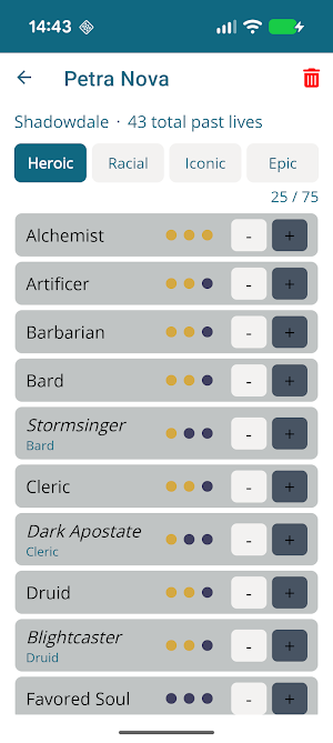 DDO Life Tracker Screenshot 1