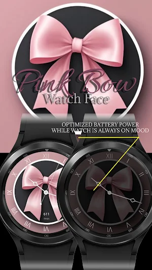 Pink Bow - Watch Face Screenshot 2