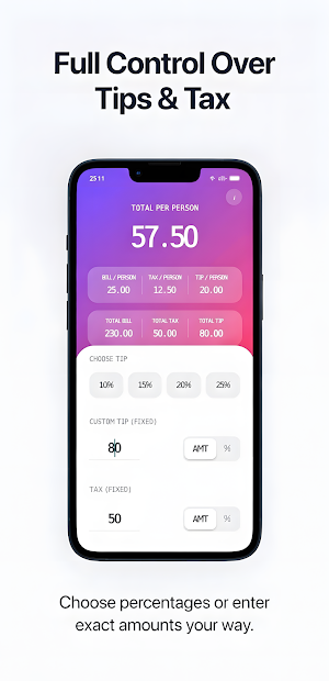 Tip Calculator & Bill Split Screenshot 1