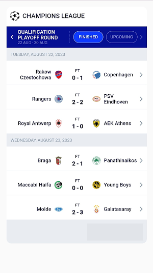 Champions League MatchTracke Screenshot 1