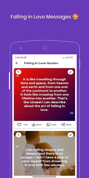 Love Messages - Romantic SMS Screenshot 2
