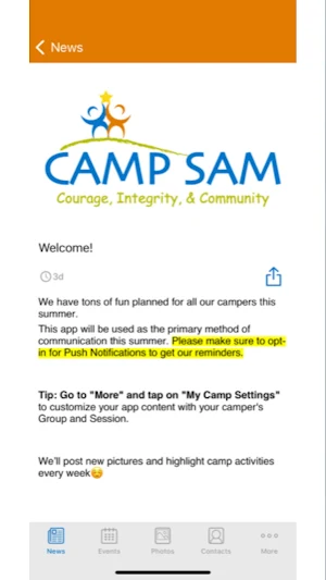 Camp SAM Screenshot 3