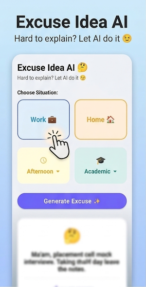 Excuse Idea AI - Multilingual Screenshot 0