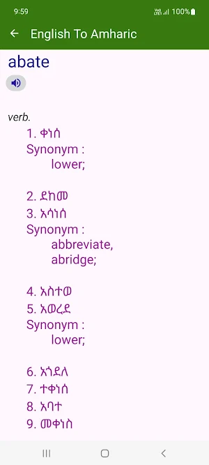 English To Amharic Dictionary Screenshot 1