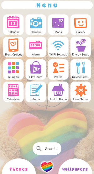 Rainbow Heart Teddy Bear Theme Screenshot 1