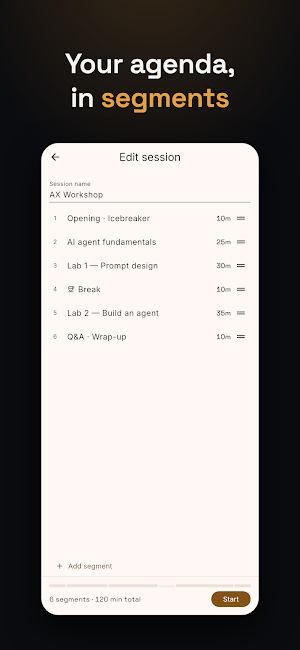 Runsheet — Presenter Timer Screenshot 1