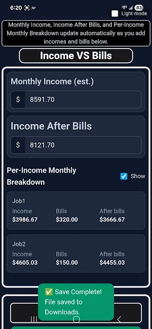 Income VS Bills - Budget+ Screenshot 3