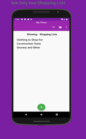 My Plans My Lists Screenshot 1