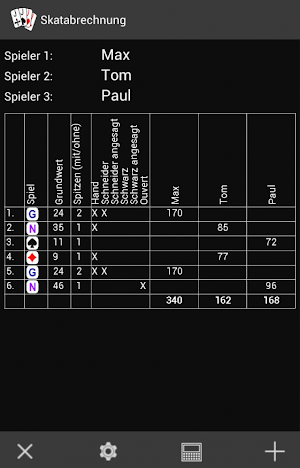 Skatabrechnung Screenshot 0