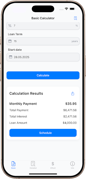 Mortgage Calculator Screenshot 1