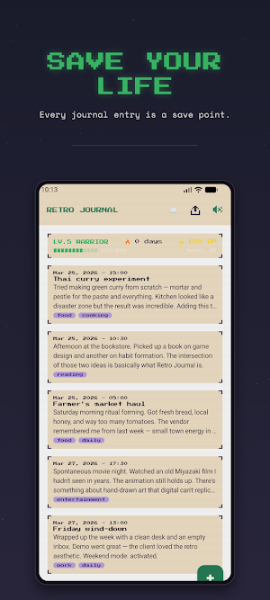 Retro Journal Screenshot 1