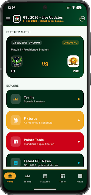 GSL 2026: Live Cricket Score Screenshot 0