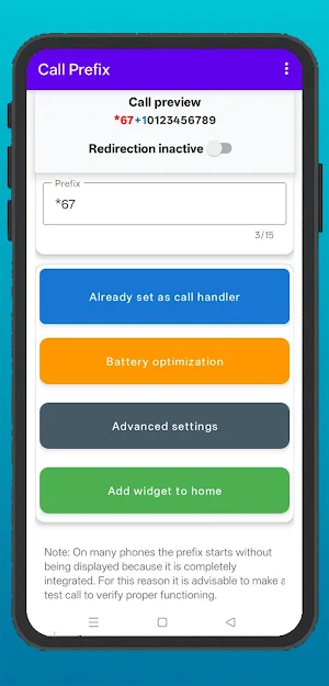 Call Prefix *67 *82 *70 #31# Screenshot 3
