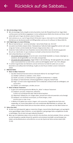 German Sabbath School Lesson Screenshot 1