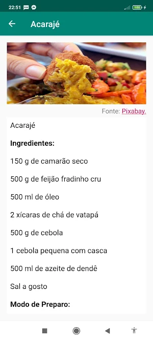 Receitas Tipica Baiana Screenshot 3