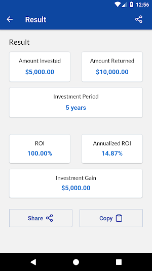 ROI Calculator Screenshot 2