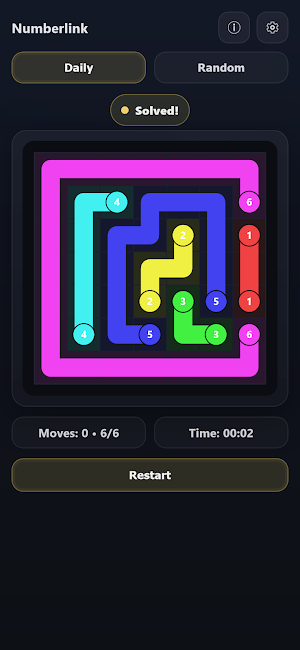 Numberlink - Path Puzzle Screenshot 1