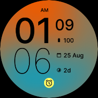 Simply Blue Orange Watch Face